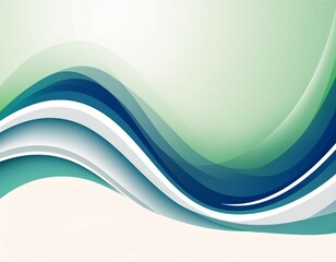 Green and white smooth blurred silk waves abstract background