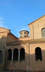 Basilica of Saint Apollinare in Classe near Ravenna City and bell tower