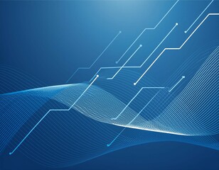 Bright blue minimal lines abstract technology background