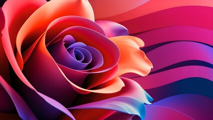 abstract pink rose petals with waves
