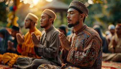 Fototapeta premium Muslims performing prayers 