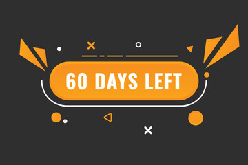 60 days to go countdown template. 60 day Countdown left days banner design. 60  Days left countdown timer
