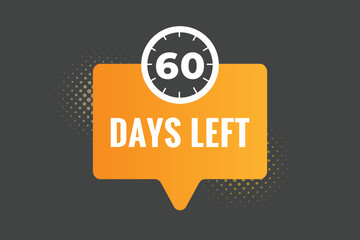 60 days to go countdown template. 60 day Countdown left days banner design. 60  Days left countdown timer