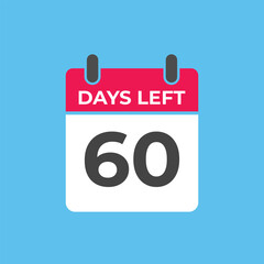 60 days to go countdown template. 60 day Countdown left days banner design. 60  Days left countdown timer