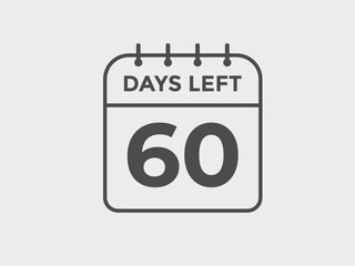 60 days to go countdown template. 60 day Countdown left days banner design. 60  Days left countdown timer