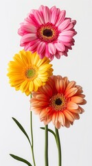 A stunning bouquet of vibrant flowers in a unique vase with just a hint of stem peeking out against the background, Generated by AI