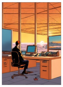 Beautiful illustration by Hergé of a lonely man at (1).jpg