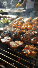 grilled meat on the grill