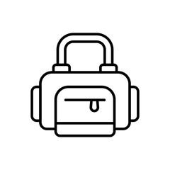 Gym bag outline icons, accounting minimalist vector illustration ,simple transparent graphic element .Isolated on white background
