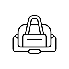 Gym bag outline icons, accounting minimalist vector illustration ,simple transparent graphic element .Isolated on white background