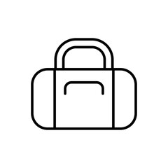 Gym bag outline icons, accounting minimalist vector illustration ,simple transparent graphic element .Isolated on white background