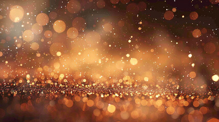 Glittering copper particles dance playfully against a softly blurred scene, infusing the atmosphere...
