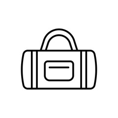 Gym bag outline icons, accounting minimalist vector illustration ,simple transparent graphic element .Isolated on white background
