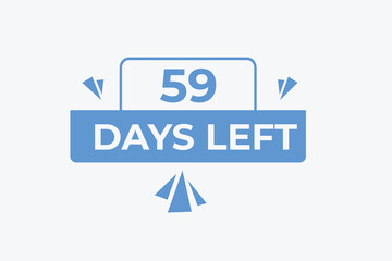 59 days to go countdown template. 59 day Countdown left days banner design. 59  Days left countdown timer
