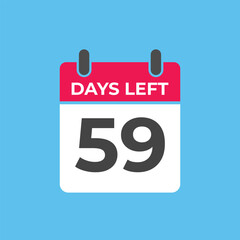 59 days to go countdown template. 59 day Countdown left days banner design. 59  Days left countdown timer
