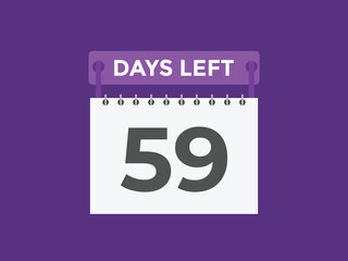 59 days to go countdown template. 59 day Countdown left days banner design. 59  Days left countdown timer
