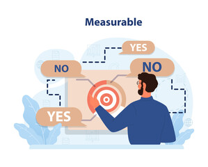 Measurable outcomes visualized. Flat vector illustration