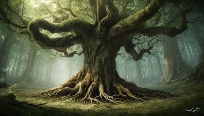 Fototapeta na wymiar Envision A Forest Where Trees Grow Upside Down Th 2
