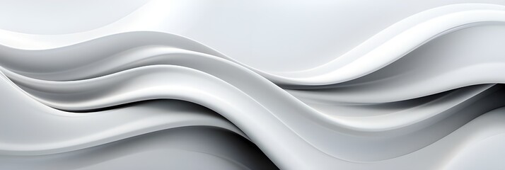 Abstract white background with wavy lines, 3D rendering. Abstract white background with wavy lines for banner design and wallpaper, with copy space, in the style of web template, banner