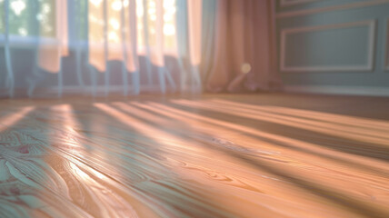 Empty room with sunlight through window