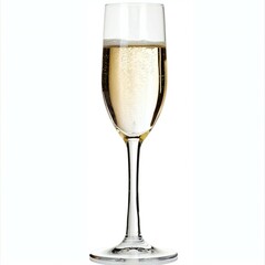 Champagne glass isolated on white background,  Clipping path included
