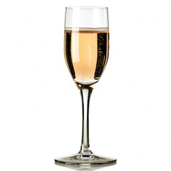 Glass of champagne isolated on white background,  Clipping path included