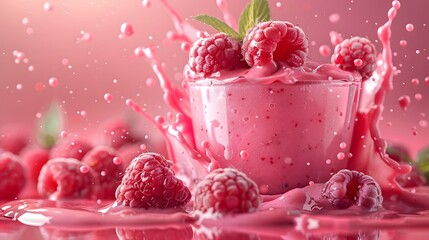 Pink and red fruit yogurt parfaits and refreshing strawberry smoothies are perfect for a healthy breakfast or delicious dessert