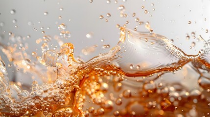  a swirl of soda, bubbles dynamically 
