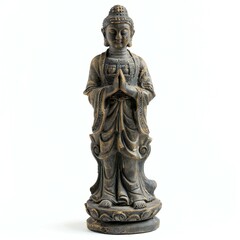 Statue of Buddha isolated on white background, clipping path included