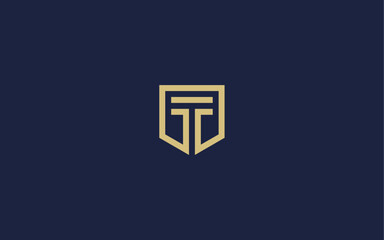 letter t with shield logo icon design vector design template inspiration