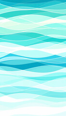 爽やかな水色の波の水彩背景　Generative AI