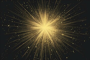 Abstract golden star burst on black background,  Vector illustration for your design