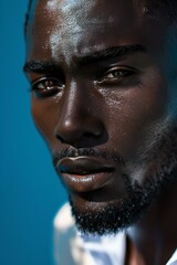 Close-up portrait of a handsome african american man