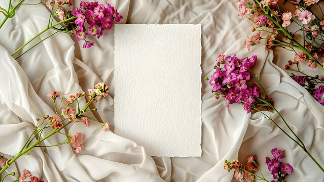 Boho-inspired Greeting Card Mockup with Floral Accents for Special Occasions. Concept Greeting Card Mockup, Boho Style, Floral Accents, Special Occasions