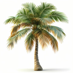 Palm tree on white background. Generative AI