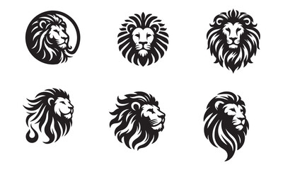 lion head vector logo icon illustration silhouette © SATHI