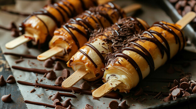 a chocolate-filled pastry popsicle