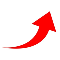 red arrow icon on transparent background. flat style. arrow icon for your web site design, logo, app, UI. arrow indicated the direction symbol. curved arrow sign.