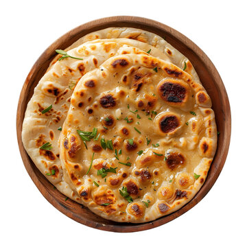 Roti Food Dish top view isolated on a transparent background