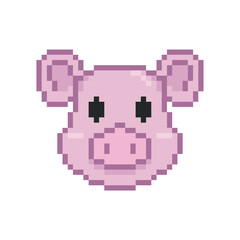Obraz premium PIG HEAD ICON PIXEL ART