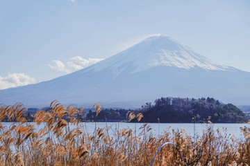 Kawaguchiko lake with fuji mountain background,Jpan.