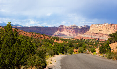 Scenic road between the roads of Utah