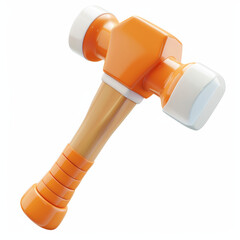 A 3D rendering of a cartoon hammer
