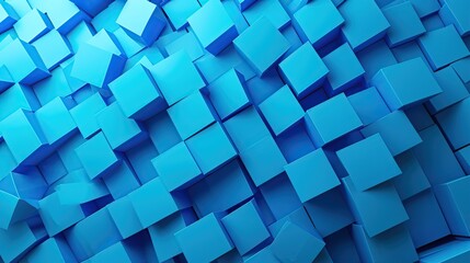 Abstract blue cubic patterned background. AI Generative