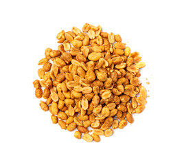 Spicy peanuts isolated, heeng jeera pea nuts mixture, Indian namkeen, roasted salty nut snack