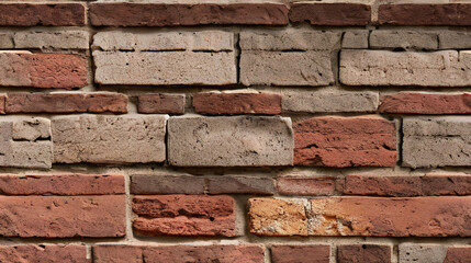Obraz premium Stone Wall Texture. Brick Wall Background. Rough Stone Surface. Ancient Brickwork. Weathered Vintage Old Masonry Rustic Aged Architecture Pattern Urban Red