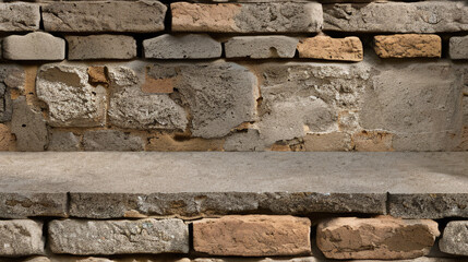 Stone Wall Texture. Brick Wall Background. Rough Stone Surface. Ancient Brickwork. Weathered Vintage Old Masonry Rustic Aged Architecture Pattern Urban Brown Grey Gray
