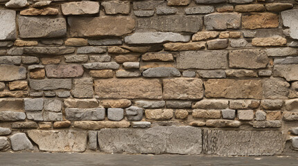 Stone Wall Texture. Brick Wall Background. Rough Stone Surface. Ancient Brickwork. Weathered Vintage Old Masonry Rustic Aged Architecture Pattern Urban Brown Grey Gray