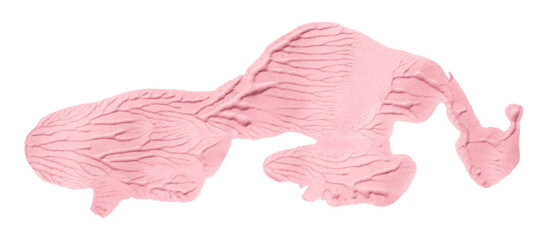 Shiny pink brush watercolor painting isolated on transparent background. watercolor png