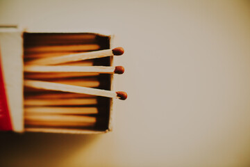 An open box of matches is lying on a white table, which is a useful item in the house.
